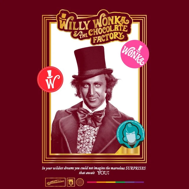 Charlie et la Chocolaterie Retro Cover T-Shirt Homme - Bordeaux