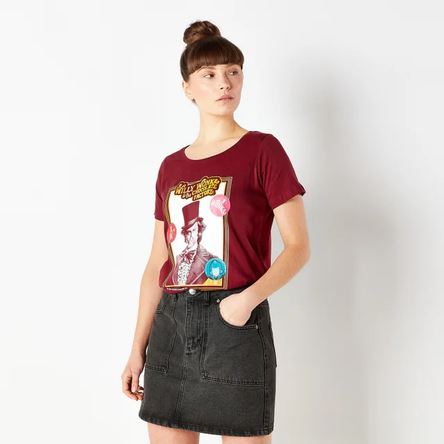 Charlie et la Chocolaterie Retro Cover T-Shirt Femme - Bordeaux