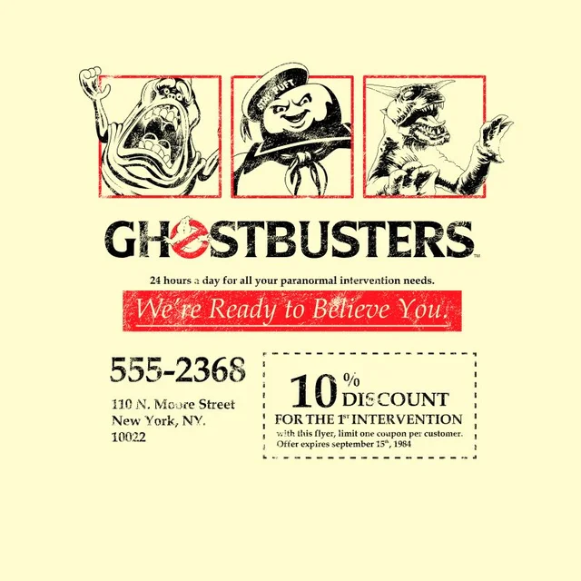 Ghostbusters Flyer T-shirt unisexe - Blanc Vintage Wash
