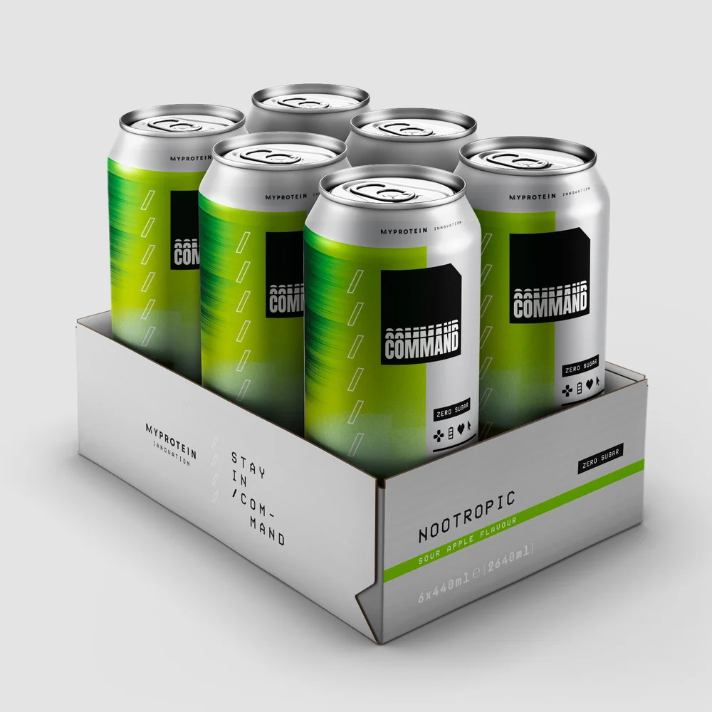 E-Sports Command Energy Cans, Sour Apple, 6 x 440ml Image 1