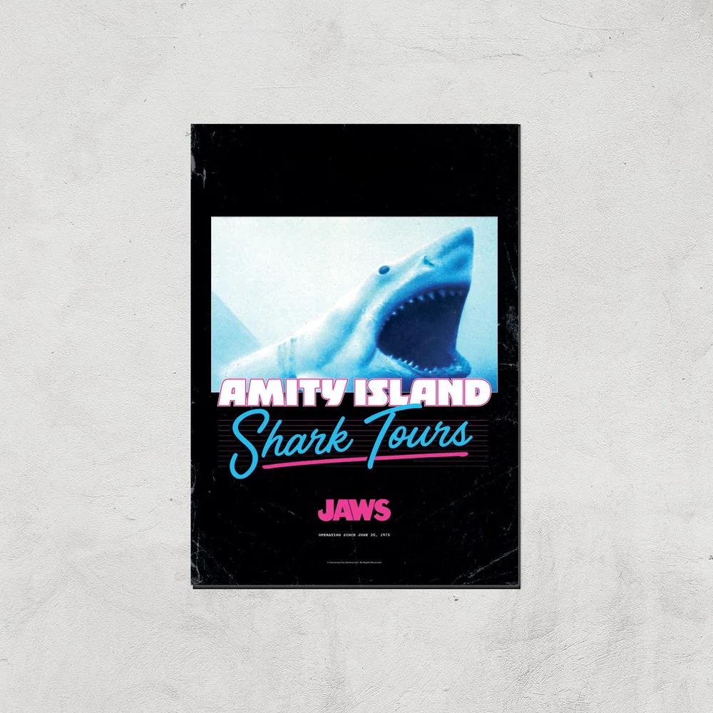 Les Dents de la Mer Amity Island Shark Tours Affiche - A4 - Print Only Image 1