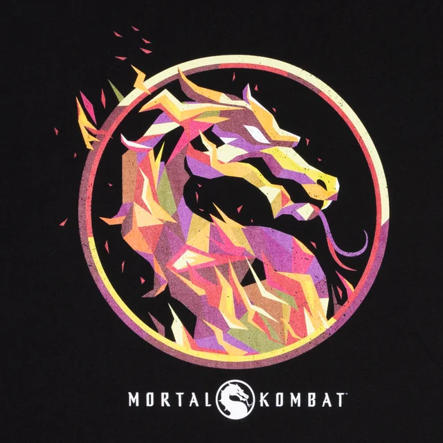 Mortal Kombat Rouge T-Shirt Logo Oversize - Noir