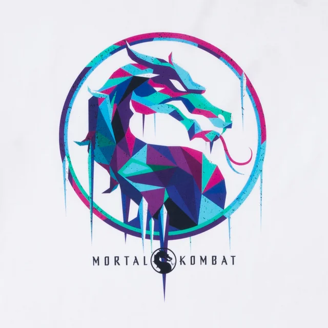 Mortal Kombat Blue T-Shirt Logo Oversize - Blanc