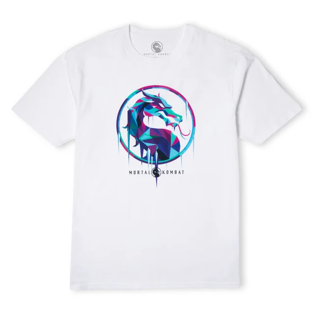 Mortal Kombat Blue T-Shirt Logo Oversize - Blanc