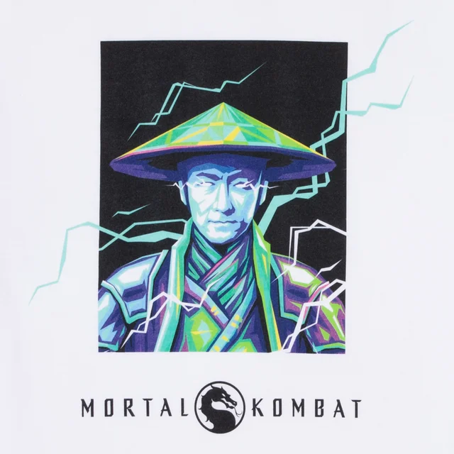 Mortal Kombat Raiden T-Shirt Ringer Unisexe - Blanc/Noir