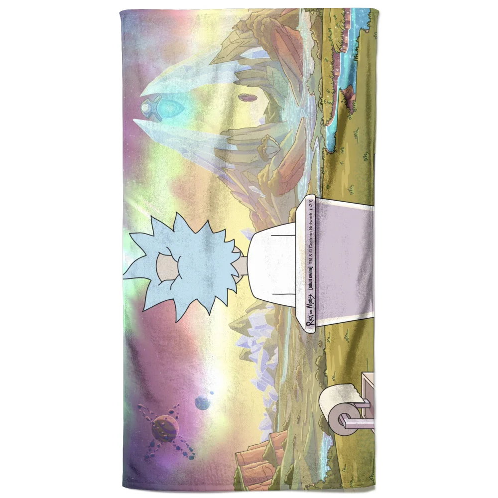 Rick and Morty Toilet Scene Beach Towel Image 1