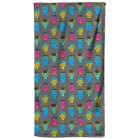 Universal Monsters Franks Bride Mixed Pattern Beach Towel