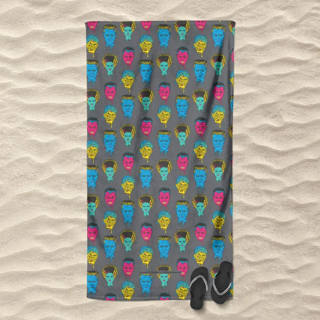 Universal Monsters Franks Bride Mixed Pattern Beach Towel