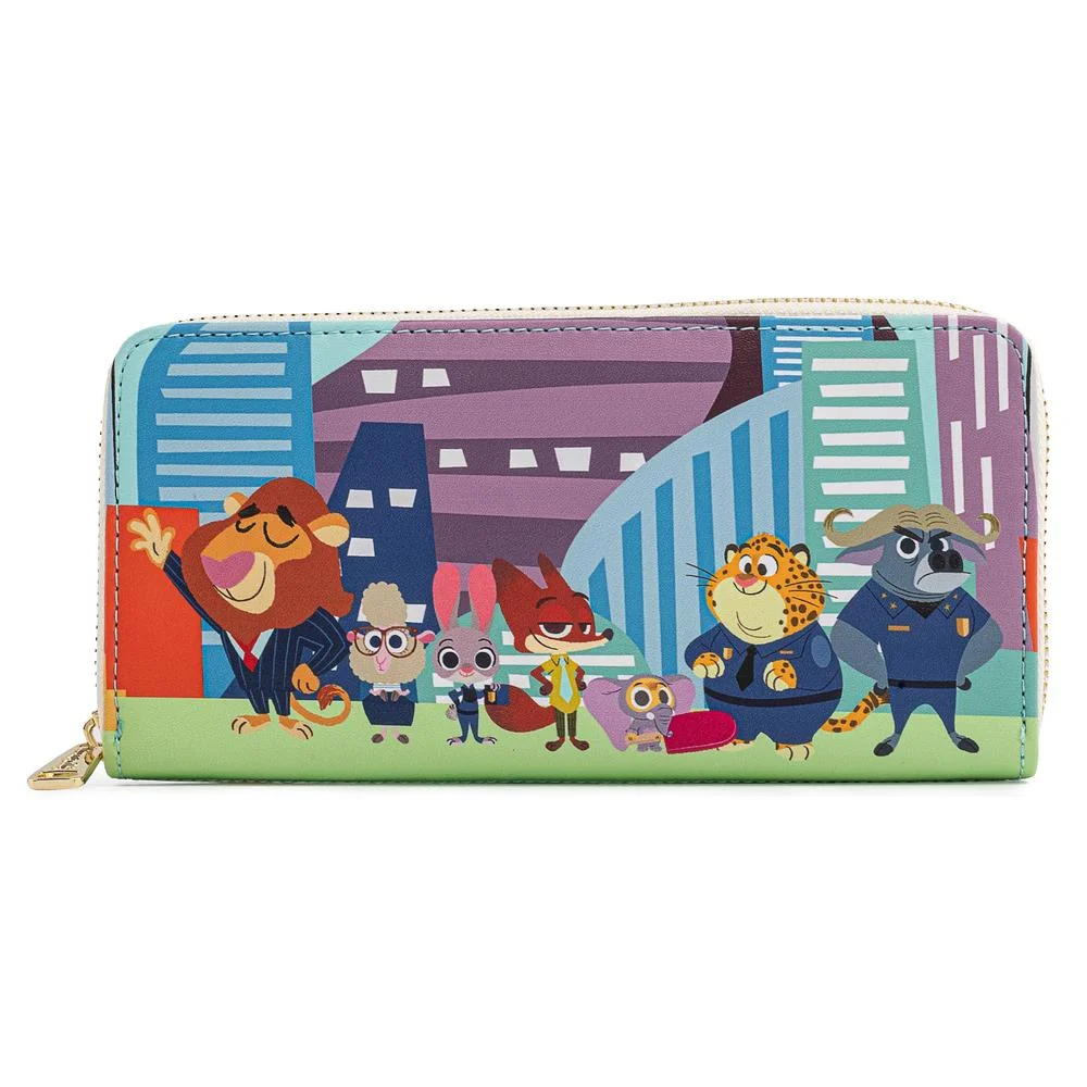 Loungefly Disney Zootopia Chibi Group Zip Around Wallet Image 1
