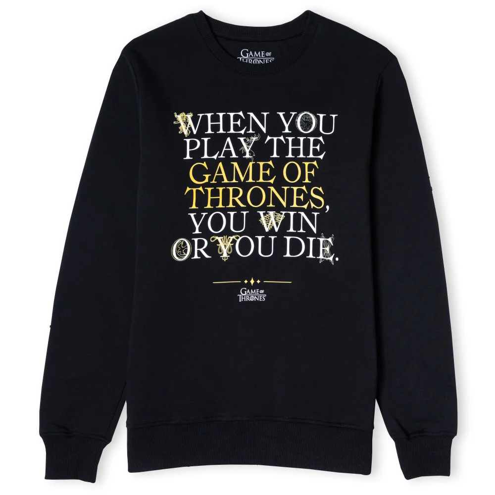 Game of Thrones Win Or Die Sweatshirt Unisexe - Noir - S Image 1