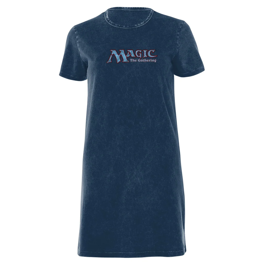 Magic The Gathering Logo Robe T-Shirt Femme - Bleu Marine Délavé - XS Image 1