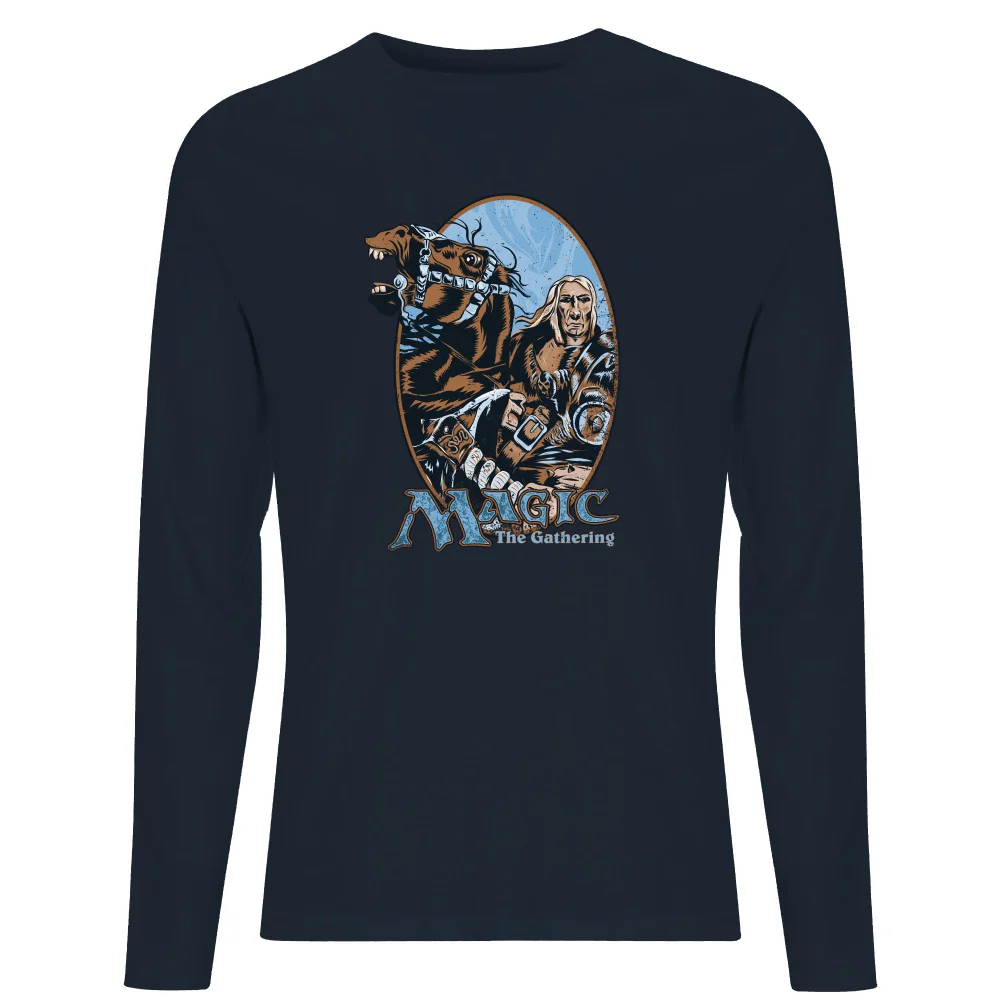 Magic the Gathering Retro Unisexe T-Shirt Manches Longues - Bleu Marine - S Image 1