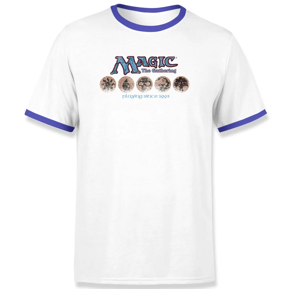 Magic the Gathering Playing Since 1993 T-Shirt Ringer Unisexe - Blanc / Bleu - S Image 1