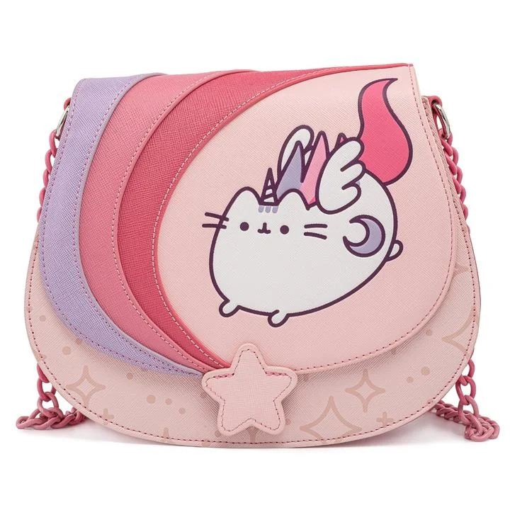 Loungefly Pusheen Unicorn Ombre Chain Strap Cross Body Bag Image 1