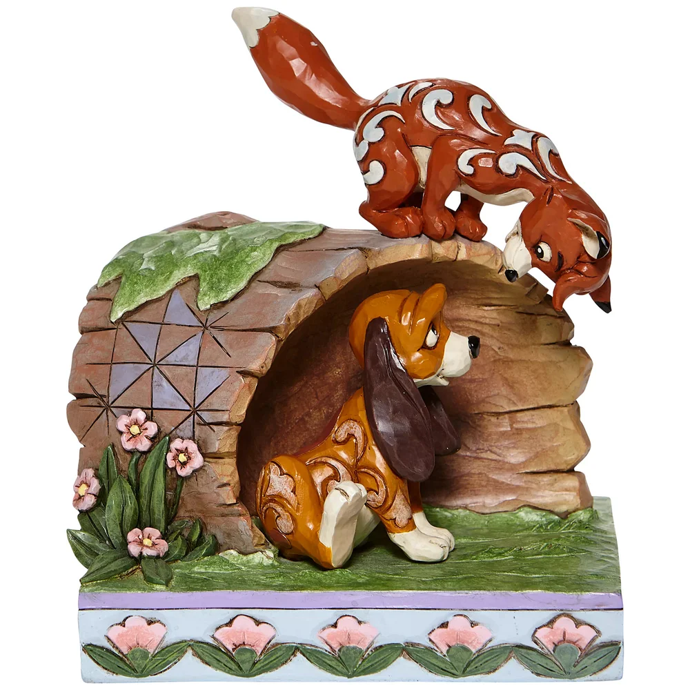Figurine Disney Fox et Hound sur rondin de bois Image 1