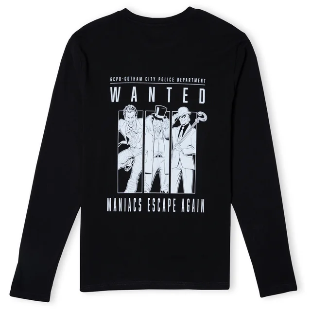 Batman Villains Arkham Asylum T-Shirt à Manches Longues Unisexe - Noir