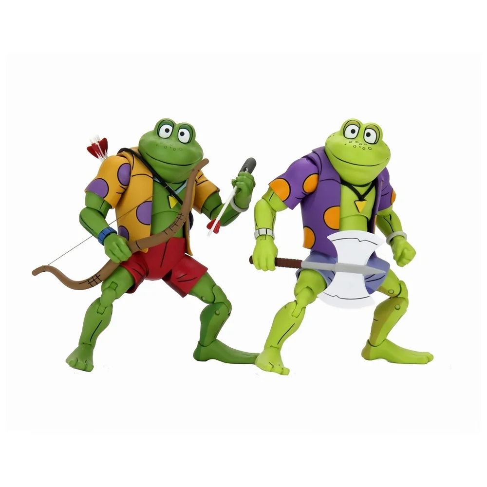 NECA Les Tortues Ninja Figurine articulée 18 cm Cartoon Genghis et Raspoutine Frog Ultimate Pack de 2 Image 1