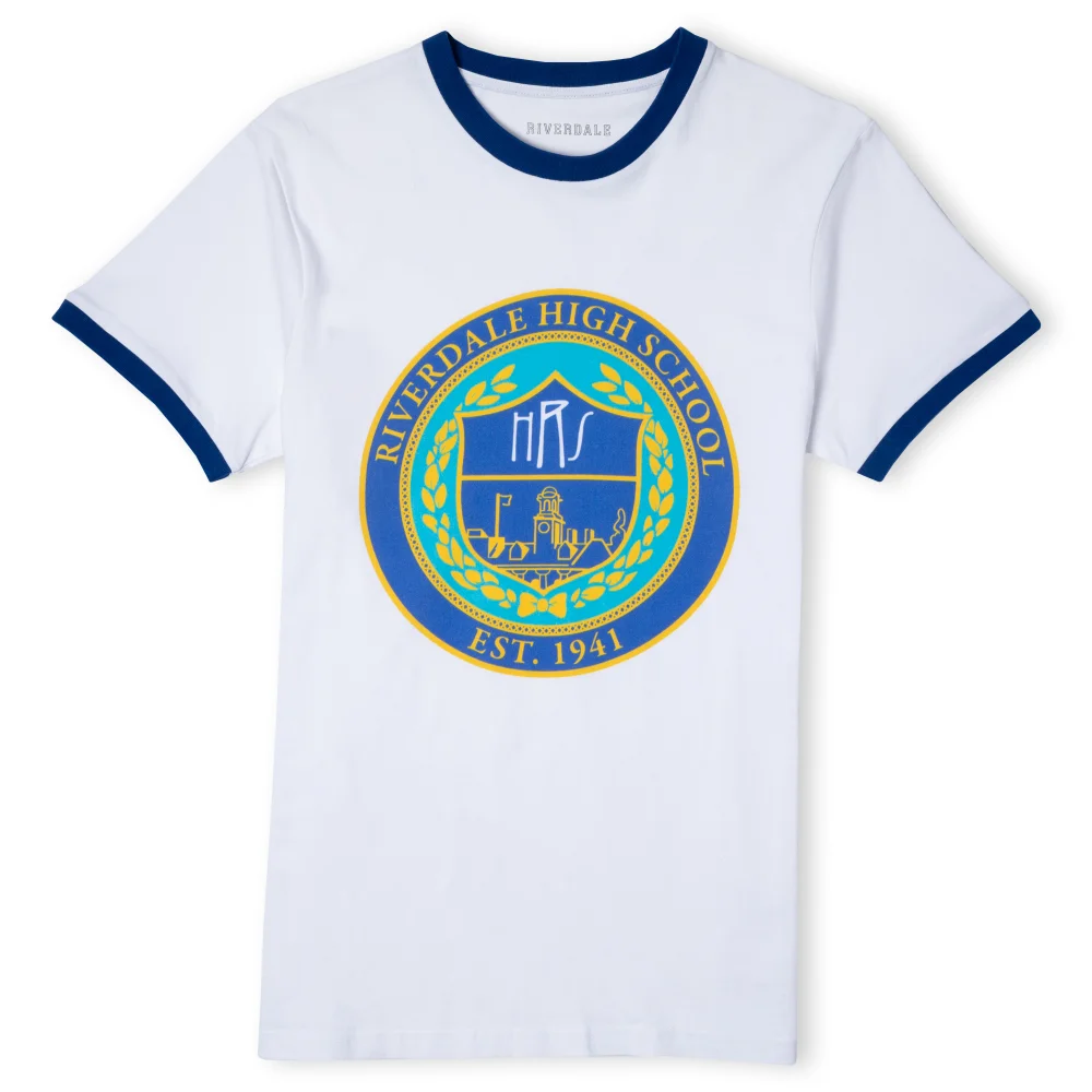 Riverdale High T-Shirt Ringer Unisexe - Blanc / Bleu - S Image 1