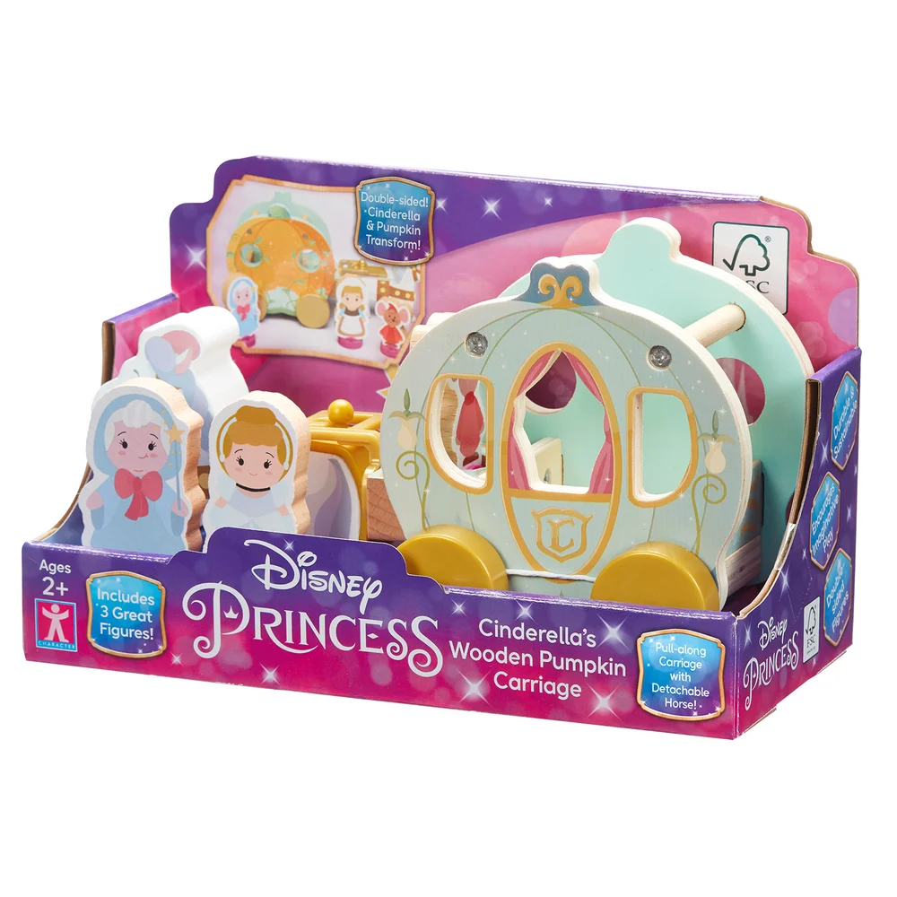 Disney Princesse - Set carrosse en bois Cendrillon, citrouille Image 1