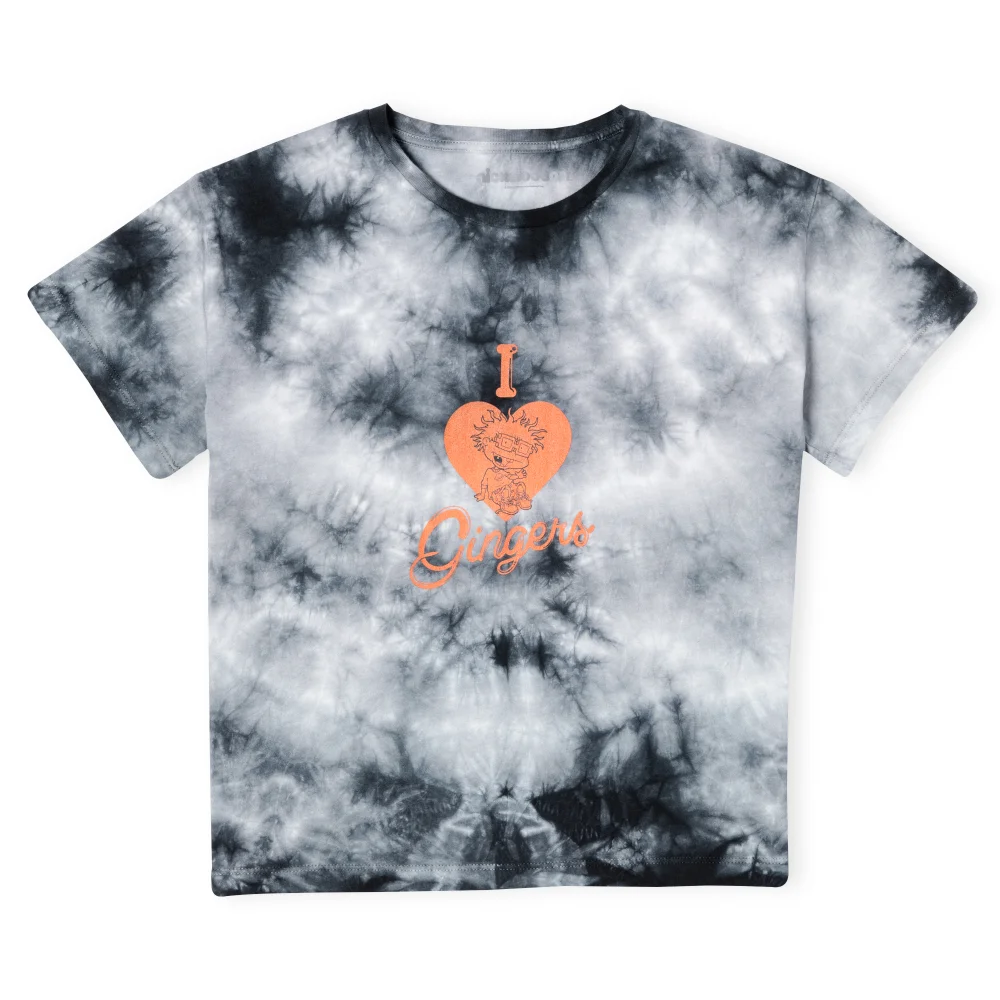Les Razmokets I Love Gingers Femme Cropped Top - Noir Tie Dye - S Image 1