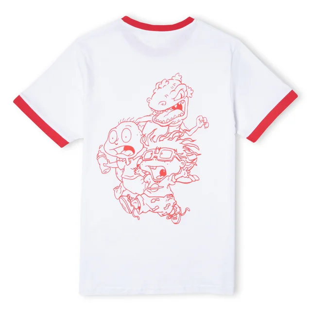Les Razmokets Unisexe T-Shirt Ringer - Blanc/Rouge