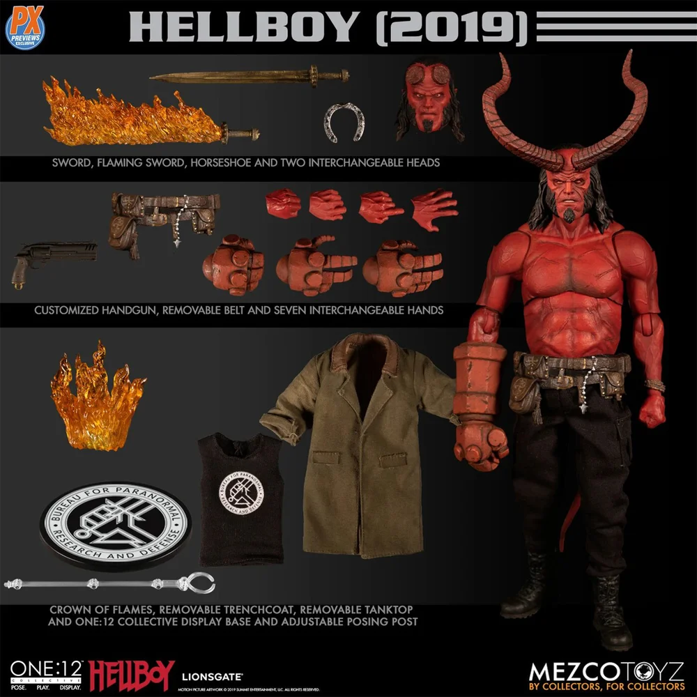 Mezco Collectif Hellboy à l'échelle 1:12 (2019) Figurine Hellboy (Édition Anung Un Rama) Image 1
