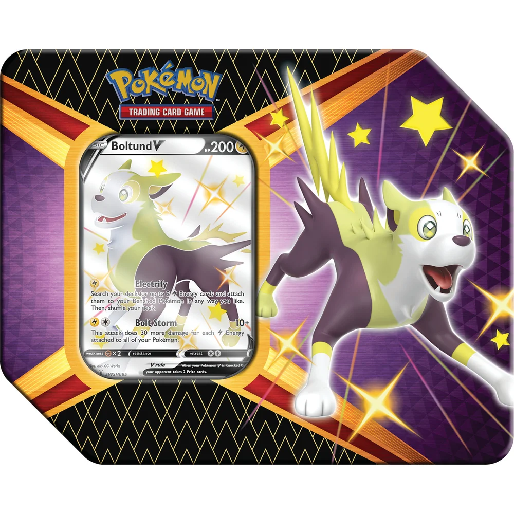 Pokemon TCG: Shining Fates Tin - Eldegoss V, Boltun V ou Cramorant V (Assortiment) Image 1