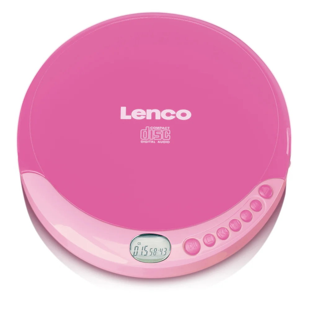 Lenco CD-011 Portable CD Player - Pink Image 1