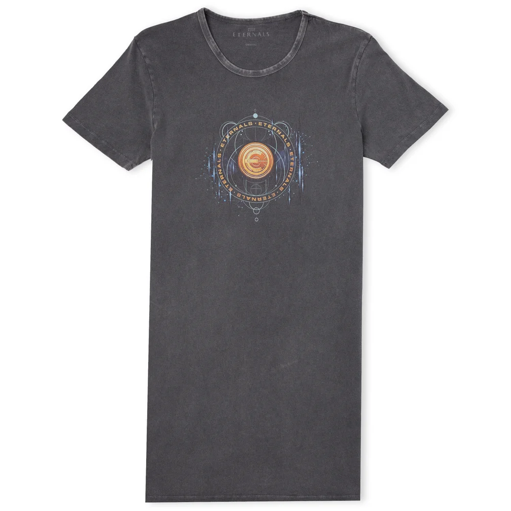 Marvel Eternals Gold Ring With Constellations Robe T-Shirt Femme - Noir Délavé - M Image 1