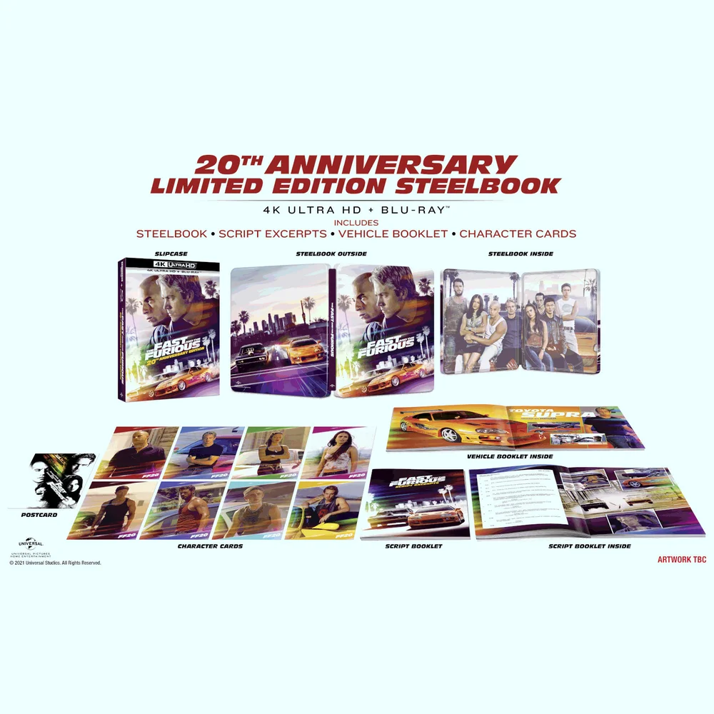 Fast and Furious : 4K Ultra HD Exclusivité Zavvi 20e Anniversaire Coffret Édition Collector Limitée (IBlu-ray Inclus) Image 1