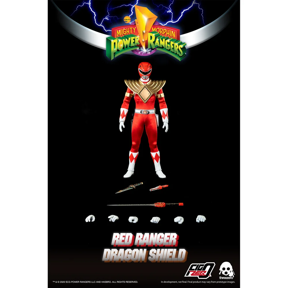 ThreeZero Power Rangers Red Ranger Figurine Échelle 1:6 (Dragon Shield Version) Image 1