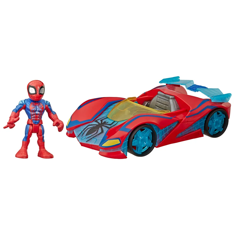 Hasbro Playskool Heroes Marvel Super Hero Adventures Spider-Man Web Racer 13 cm Figure et Véhicule Image 1