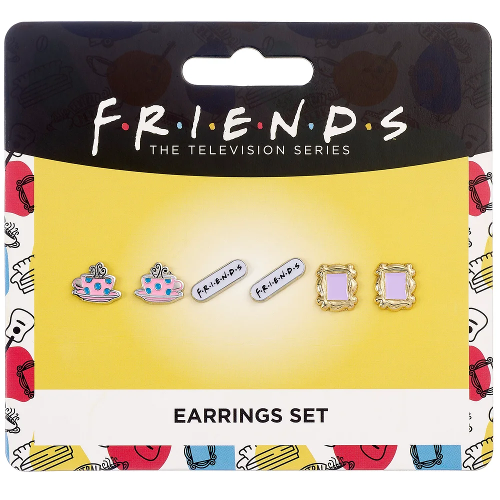 Friends Ensemble de 3 boucles d'oreilles - cadre, tasse à café et logo Friends Image 1