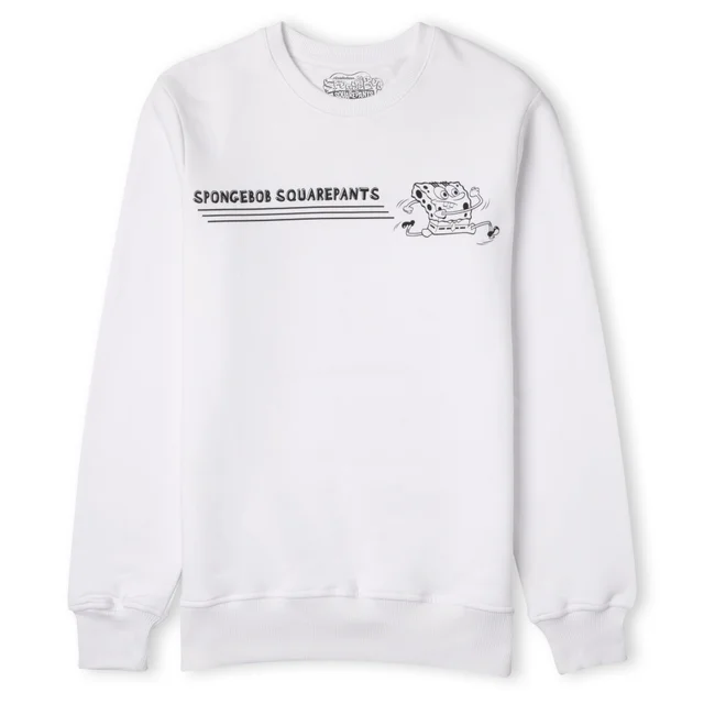 Bob l'Éponge Sprinting Through The Sea - Sweatshirt Unisexe - Blanc