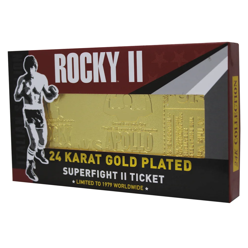 Rocky - Ticket de combat plaqué or 24K Rocky V Apollo Creed Re-Match Image 1