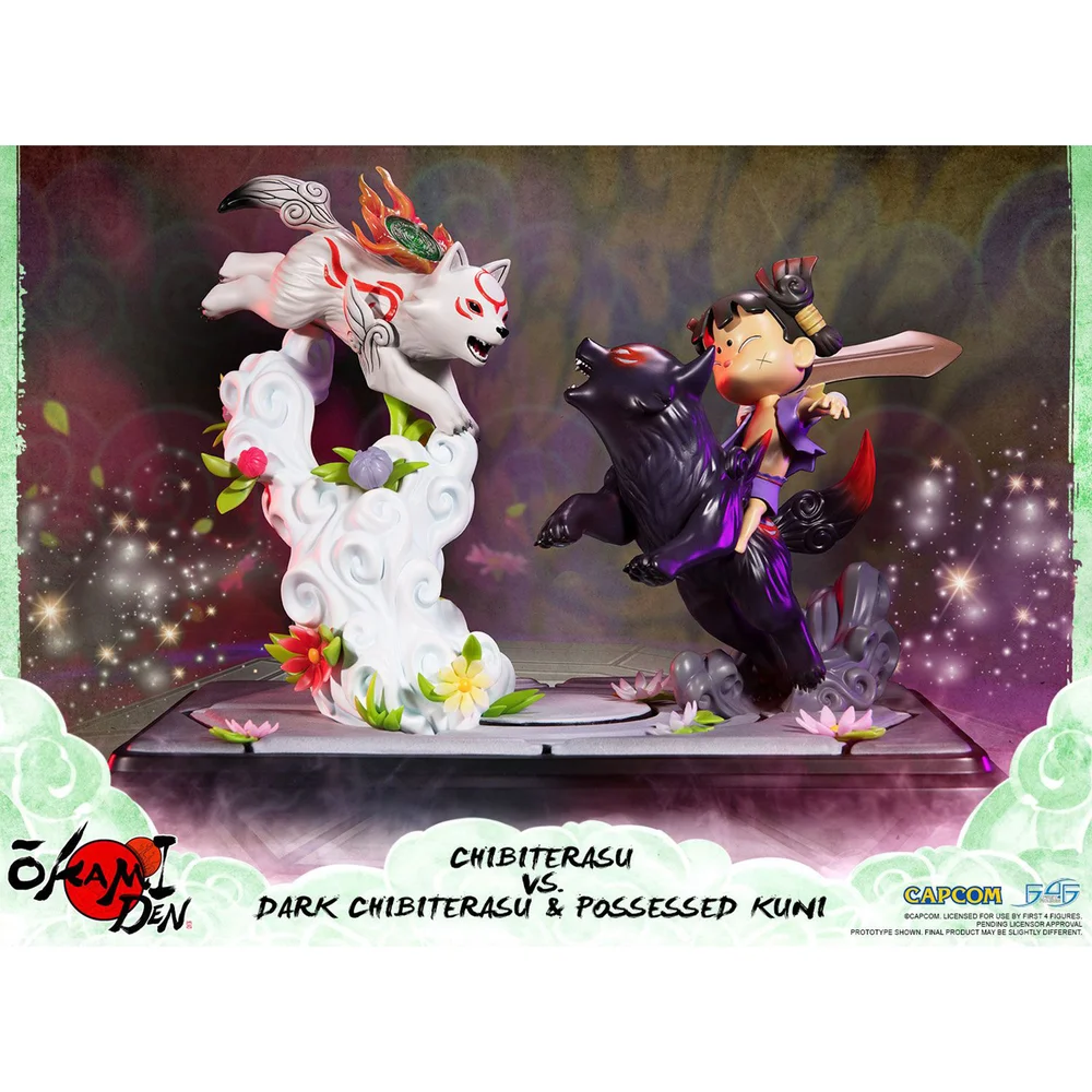 First 4 Figures - Figurine en résine Okamiden Chibiterasu VS Dark Chibiterasu & Possessed Kuni Image 1
