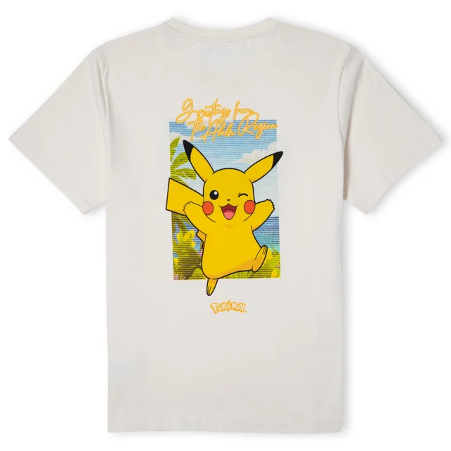 T-shirt Pokémon Pikachu Exploring The Alola Region Unisexe - Crème