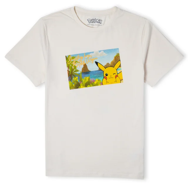 T-shirt Pokémon Pikachu Exploring The Alola Region Unisexe - Crème