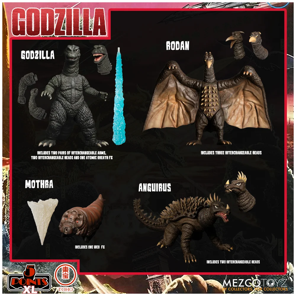 Mezco Godzilla : Destroy All Monsters Round One 5 Points XL Coffret Deluxe Image 1
