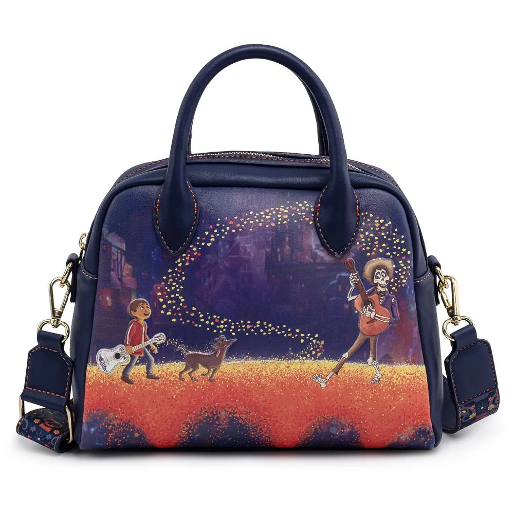 Loungefly Pixar Coco Marigold Bridge Guitar Strap Cross Body Bag Image 1