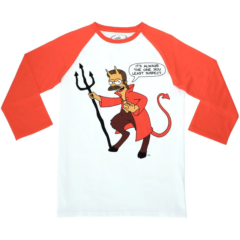 Cakeworthy x The Simpsons - Ned Flanders Devil Raglan T-Shirt - S Image 1
