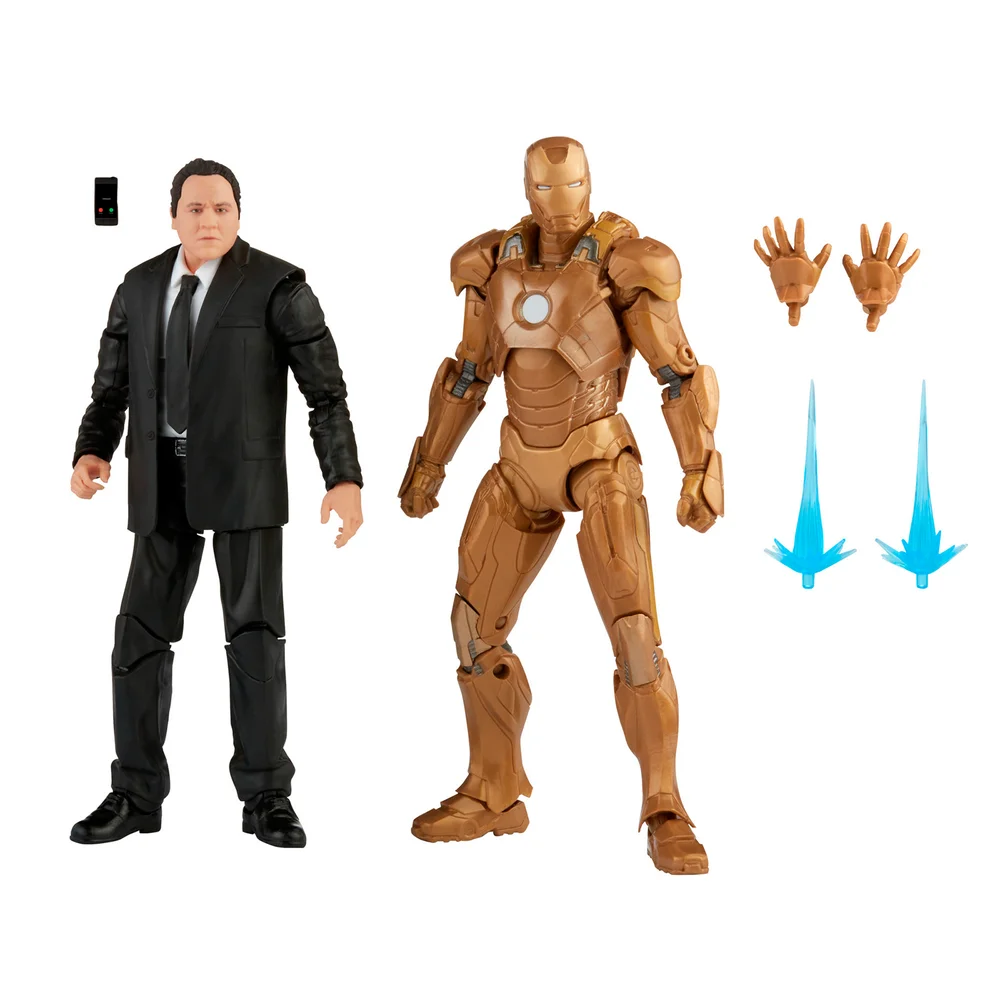 Hasbro Marvel Legends Series Figurine articulée 15 cm Happy Hogan et Iron Man Mark 21 Pack de 2 Image 1