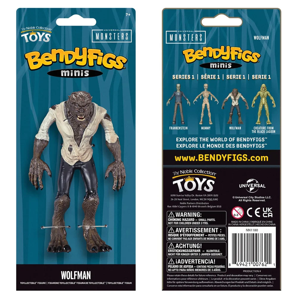 Noble Collection Monstres universels Wolfman Mini Figurine 14 cm Image 1