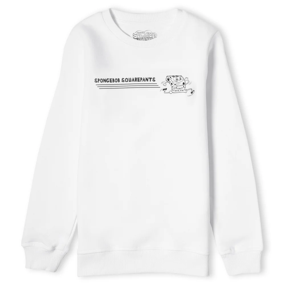 Spongebob Squarepants Sprinting Through The Sea Kids' Sweatshirt - White - 3-4 ans Image 1
