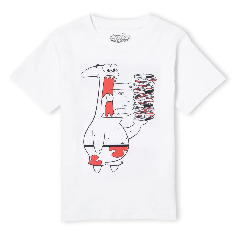 Spongebob Squarepants Patrick Munching Krabby Patties Kids' T-Shirt - White - 3-4 ans Image 1
