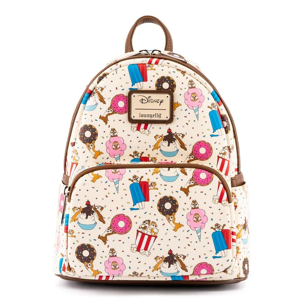 Loungefly Disney Chip And Dale Snackies Aop Mini Backpack Image 1