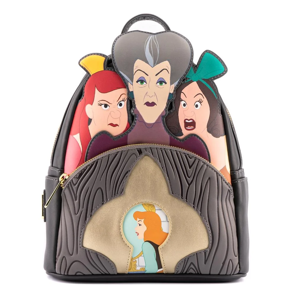 Loungefly Disney Villains Scene Evil Stepmother And Step Sisters Mini Backpack Image 1