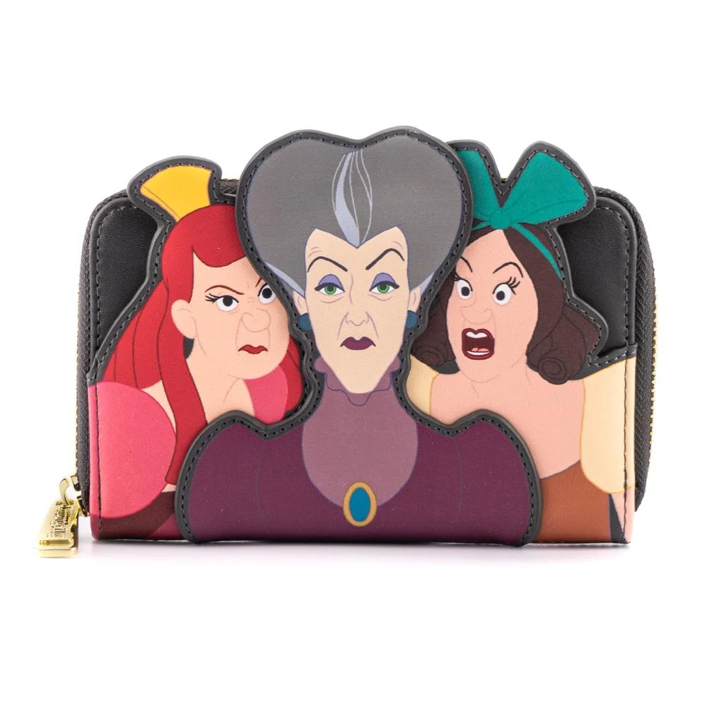 Loungefly Disney Villains Scene Evil Stepmother And Step Sisters Zip Around Wallet Image 1