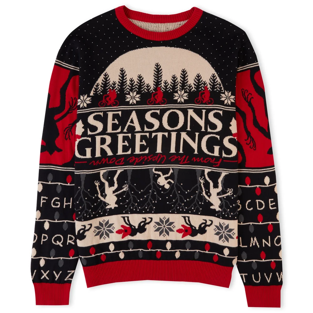 Pull de Noël Stranger Things Seasons Greeting - Noir - XS Image 1