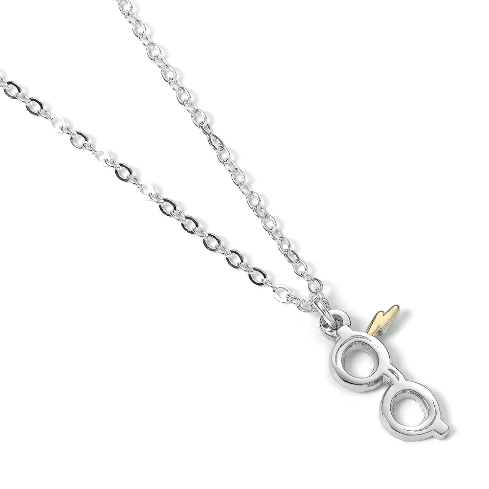 Harry Potter Lightning Bolt and Glasses Necklace - Silver Image 1